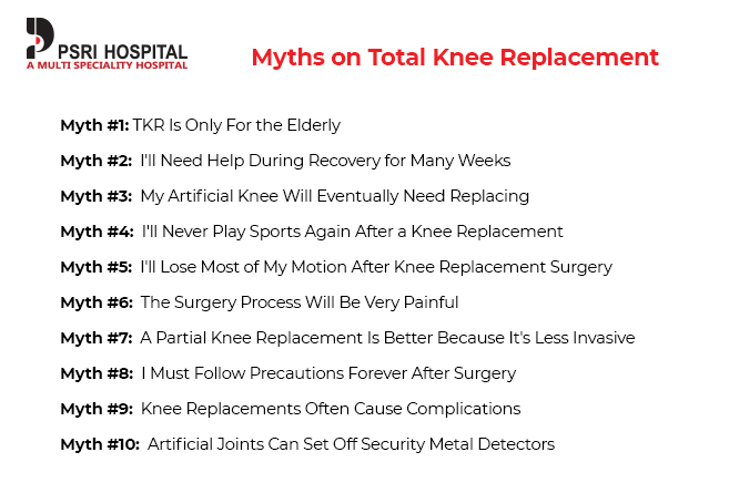 myths and facts on total knee replacement