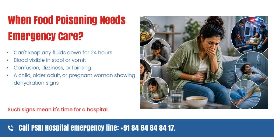 when food poisoning needs emergency