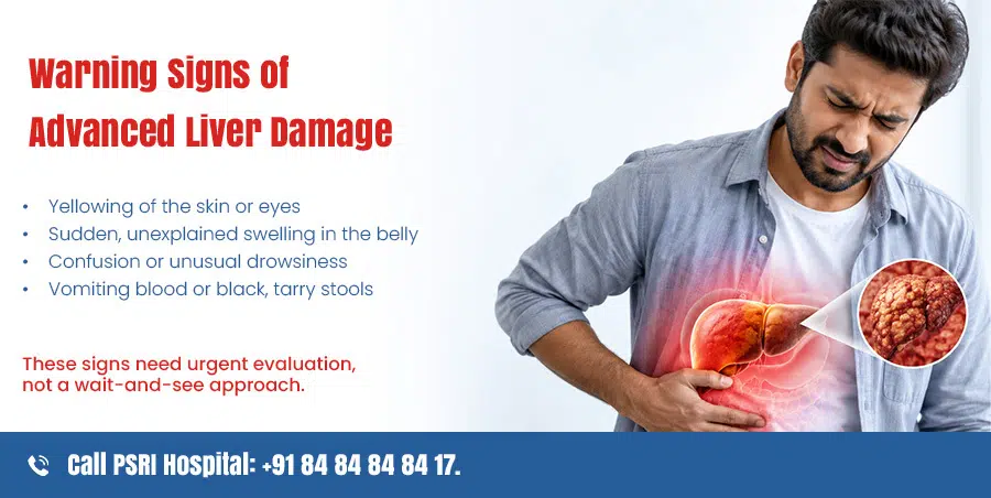 warning signs of advanced liver damage